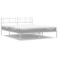vidaXL Bettgestell mit Kopfteil Metall Weiß 180x200 cm vidaXL Bettgestell mit Kopfteil Metall Weiß 180x200 cm