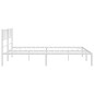 vidaXL Bettgestell mit Kopfteil Metall Weiß 180x200 cm vidaXL Bettgestell mit Kopfteil Metall Weiß 180x200 cm