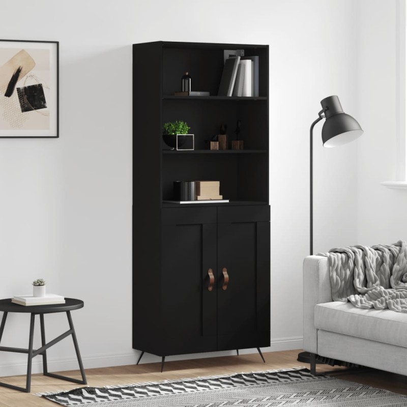 vidaXL Highboard Schwarz 69,5x34x180 cm Holzwerkstoff vidaXL Highboard Schwarz 69,5x34x180 cm Holzwerkstoff