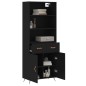 vidaXL Highboard Schwarz 69,5x34x180 cm Holzwerkstoff vidaXL Highboard Schwarz 69,5x34x180 cm Holzwerkstoff