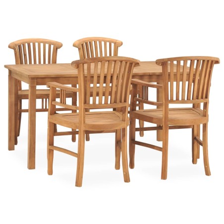 vidaXL 5-tlg. Garten-Essgruppe Massivholz Teak 