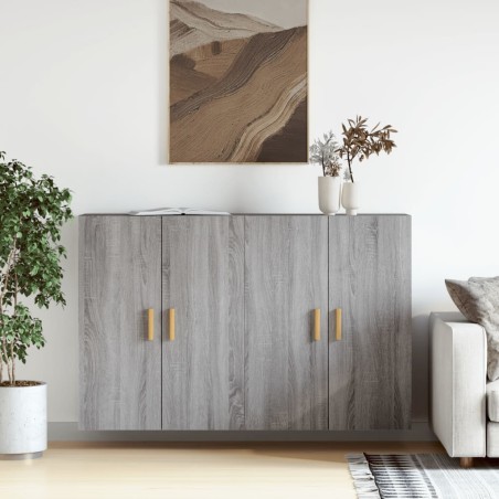 vidaXL Wandschränke 2 Stk. Grau Sonoma Holzwerkstoff