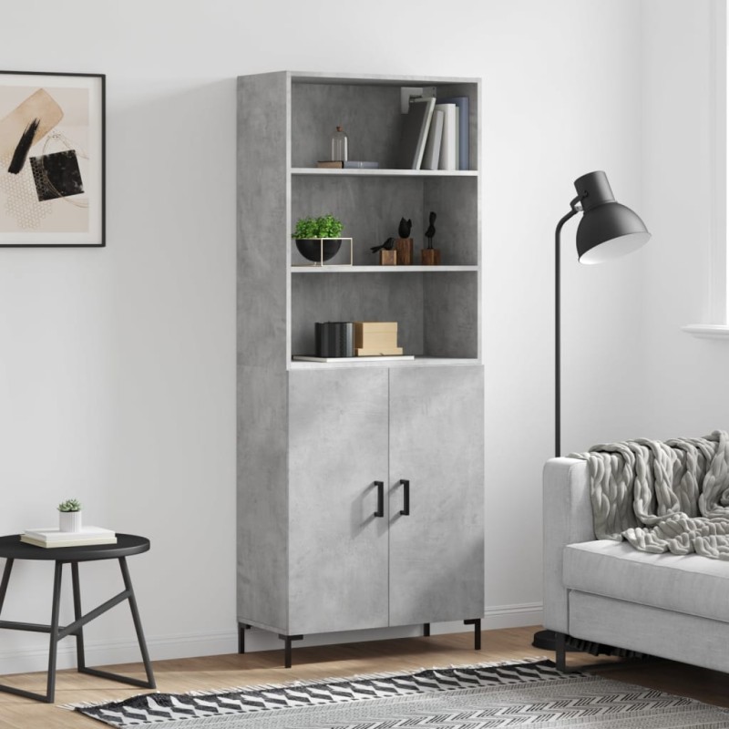 vidaXL Highboard Betongrau 69,5x34x180 cm Holzwerkstoff vidaXL Highboard Betongrau 69,5x34x180 cm Holzwerkstoff