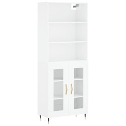 vidaXL Highboard Hochglanz-Weiß 69,5x34x180 cm Holzwerkstoff