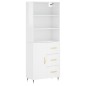 vidaXL Highboard Hochglanz-Weiß 69,5x34x180 cm Holzwerkstoff vidaXL Highboard Hochglanz-Weiß 69,5x34x180 cm Holzwerkstoff