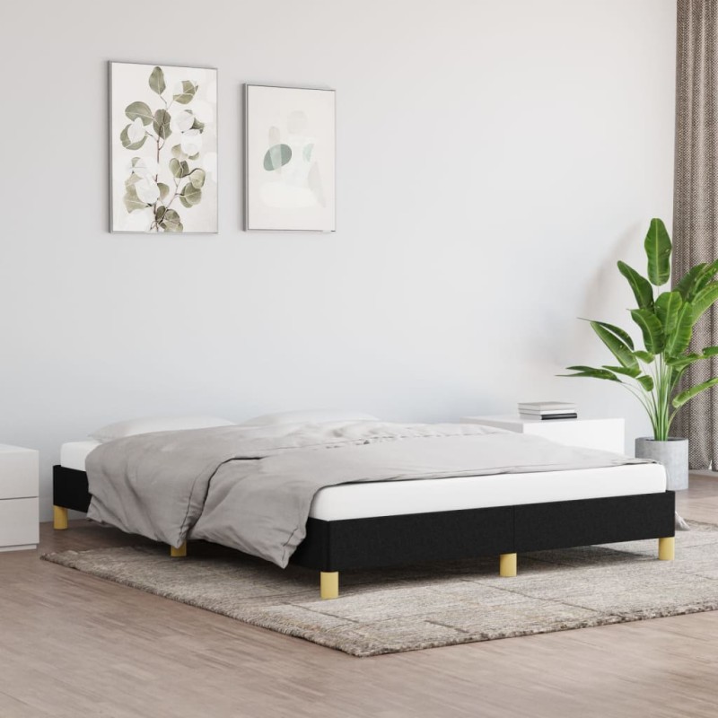 vidaXL Bettgestell Schwarz 140x190 cm Stoff vidaXL Bettgestell Schwarz 140x190 cm Stoff