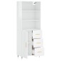 vidaXL Highboard Hochglanz-Weiß 69,5x34x180 cm Holzwerkstoff vidaXL Highboard Hochglanz-Weiß 69,5x34x180 cm Holzwerkstoff