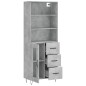 vidaXL Highboard Betongrau 69,5x34x180 cm Holzwerkstoff vidaXL Highboard Betongrau 69,5x34x180 cm Holzwerkstoff