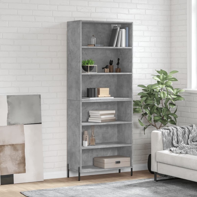 vidaXL Highboard Betongrau 69,5x32,5x180 cm Holzwerkstoff vidaXL Highboard Betongrau 69,5x32,5x180 cm Holzwerkstoff