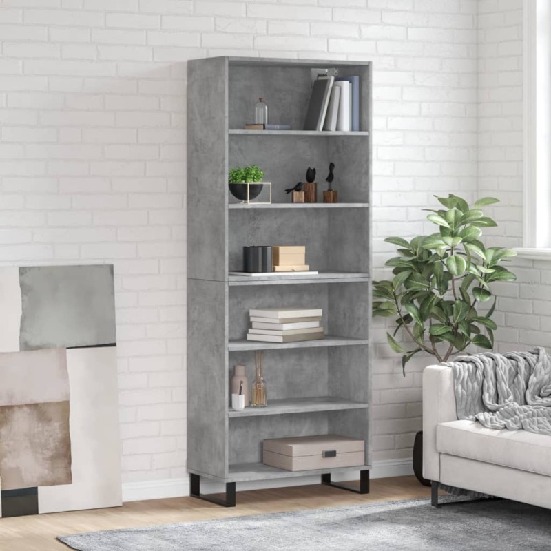 vidaXL Highboard Betongrau 69,5x32,5x180 cm Holzwerkstoff vidaXL Highboard Betongrau 69,5x32,5x180 cm Holzwerkstoff