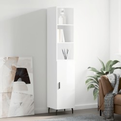 vidaXL Highboard Hochglanz-Weiß 34,5x34x180 cm Holzwerkstoff