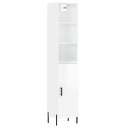 vidaXL Highboard Hochglanz-Weiß 34,5x34x180 cm Holzwerkstoff