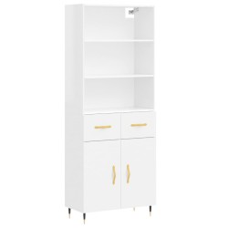 vidaXL Highboard Hochglanz-Weiß 69,5x34x180 cm Holzwerkstoff