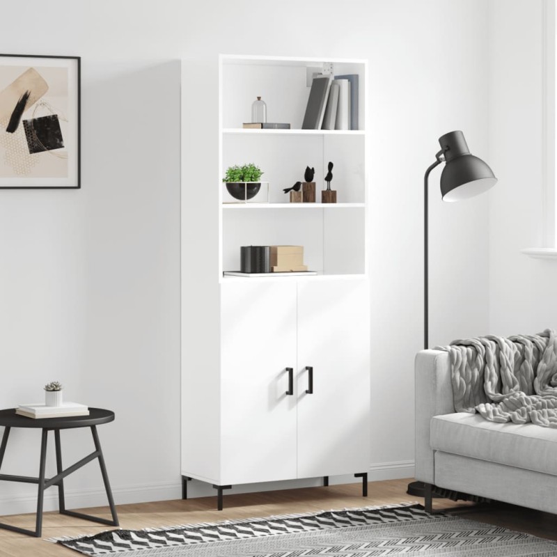 vidaXL Highboard Hochglanz-Weiß 69,5x34x180 cm Holzwerkstoff vidaXL Highboard Hochglanz-Weiß 69,5x34x180 cm Holzwerkstoff