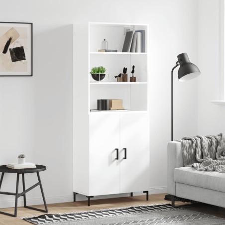 vidaXL Highboard Hochglanz-Weiß 69,5x34x180 cm Holzwerkstoff
