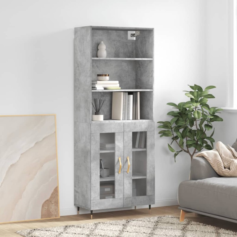 vidaXL Highboard Betongrau 69,5x34x180 cm Holzwerkstoff vidaXL Highboard Betongrau 69,5x34x180 cm Holzwerkstoff