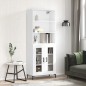 vidaXL Highboard Hochglanz-Weiß 69,5x34x180 cm Holzwerkstoff vidaXL Highboard Hochglanz-Weiß 69,5x34x180 cm Holzwerkstoff