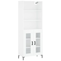 vidaXL Highboard Hochglanz-Weiß 69,5x34x180 cm Holzwerkstoff