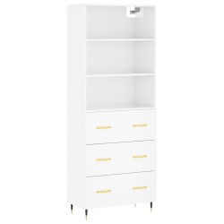 vidaXL Highboard Hochglanz-Weiß 69,5x34x180 cm Holzwerkstoff