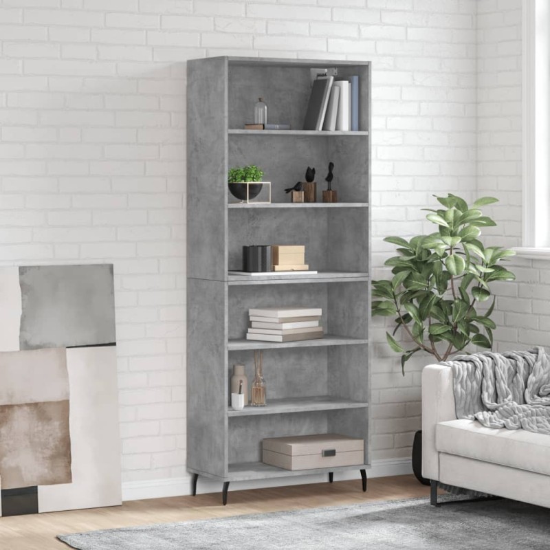 vidaXL Highboard Betongrau 69,5x32,5x180 cm Holzwerkstoff vidaXL Highboard Betongrau 69,5x32,5x180 cm Holzwerkstoff
