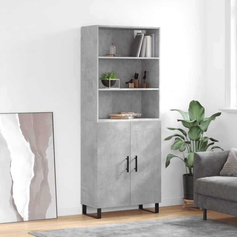 vidaXL Highboard Betongrau 69,5x34x180 cm Holzwerkstoff vidaXL Highboard Betongrau 69,5x34x180 cm Holzwerkstoff