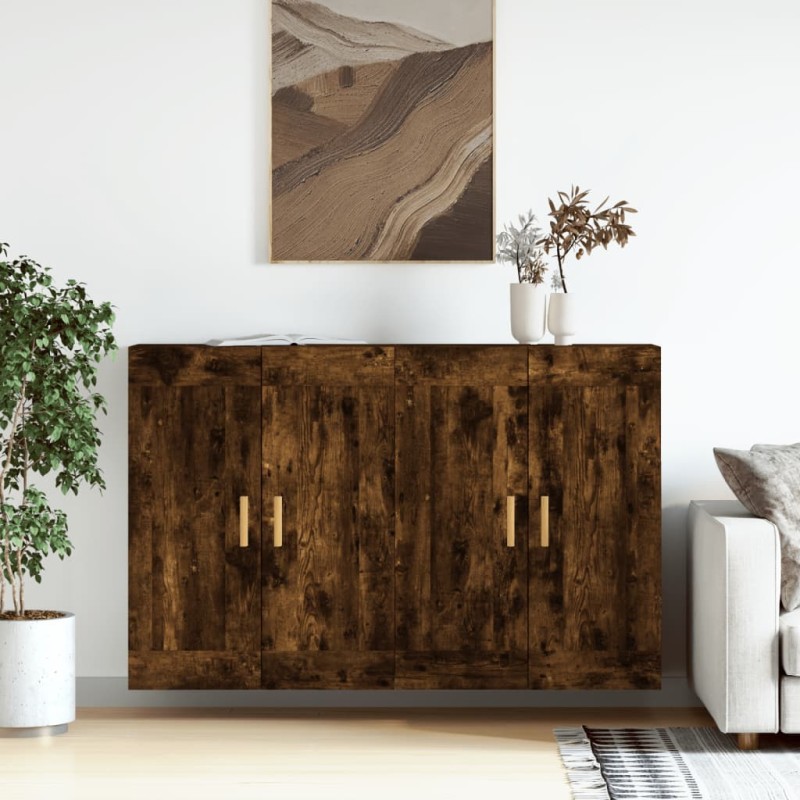 vidaXL Wandschränke 2 Stk. Räuchereiche Holzwerkstoff vidaXL Wandschränke 2 Stk. Räuchereiche Holzwerkstoff