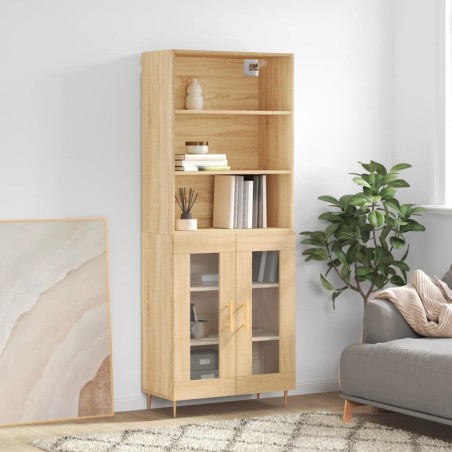 vidaXL Highboard Sonoma-Eiche 69,5x34x180 cm Holzwerkstoff
