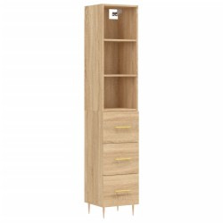 vidaXL Highboard Sonoma-Eiche 34,5x34x180 cm Holzwerkstoff