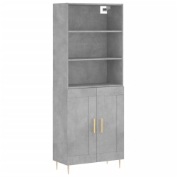 vidaXL Highboard Betongrau 69,5x34x180 cm Holzwerkstoff