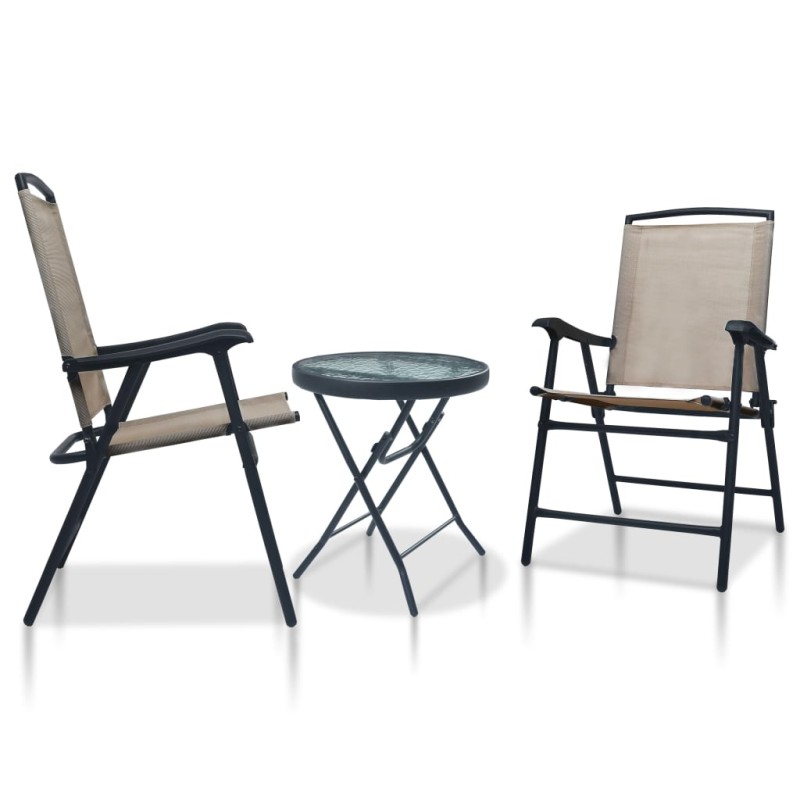 vidaXL 3-tlg. Bistro-Set Taupe Stahl vidaXL 3-tlg. Bistro-Set Taupe Stahl