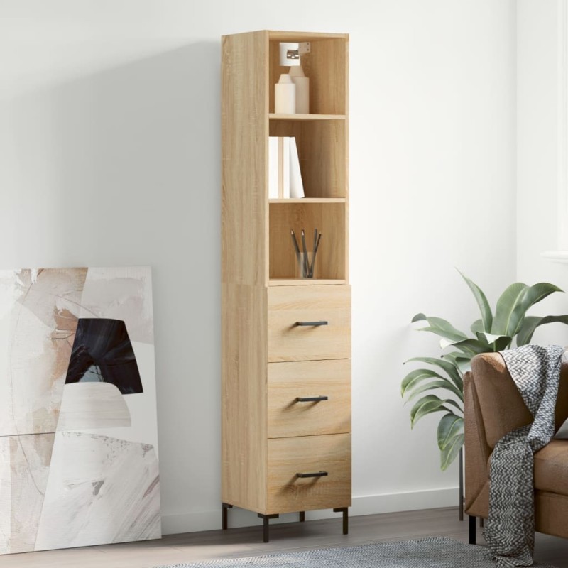 vidaXL Highboard Sonoma-Eiche 34,5x34x180 cm Holzwerkstoff vidaXL Highboard Sonoma-Eiche 34,5x34x180 cm Holzwerkstoff