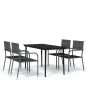 vidaXL 5-tlg. Garten-Essgruppe Grau vidaXL 5-tlg. Garten-Essgruppe Grau