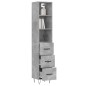 vidaXL Highboard Betongrau 34,5x34x180 cm Holzwerkstoff vidaXL Highboard Betongrau 34,5x34x180 cm Holzwerkstoff