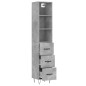 vidaXL Highboard Betongrau 34,5x34x180 cm Holzwerkstoff vidaXL Highboard Betongrau 34,5x34x180 cm Holzwerkstoff