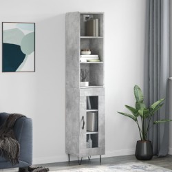 vidaXL Highboard Betongrau 34,5x34x180 cm Holzwerkstoff