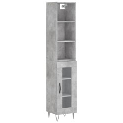 vidaXL Highboard Betongrau 34,5x34x180 cm Holzwerkstoff