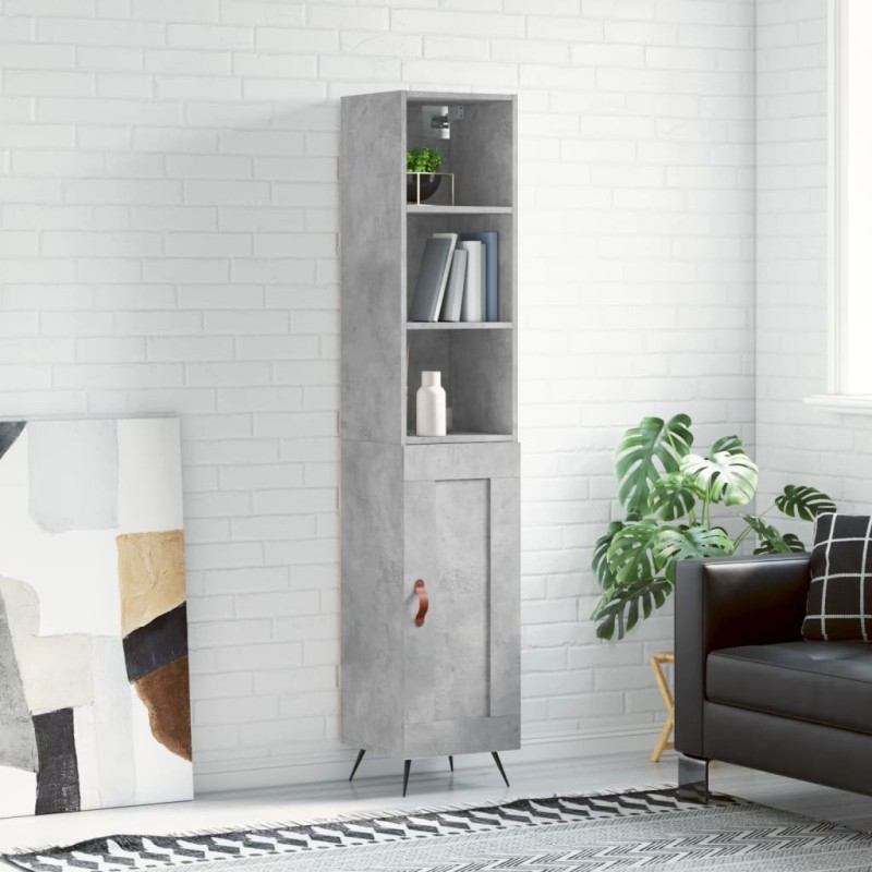 vidaXL Highboard Betongrau 34,5x34x180 cm Holzwerkstoff vidaXL Highboard Betongrau 34,5x34x180 cm Holzwerkstoff