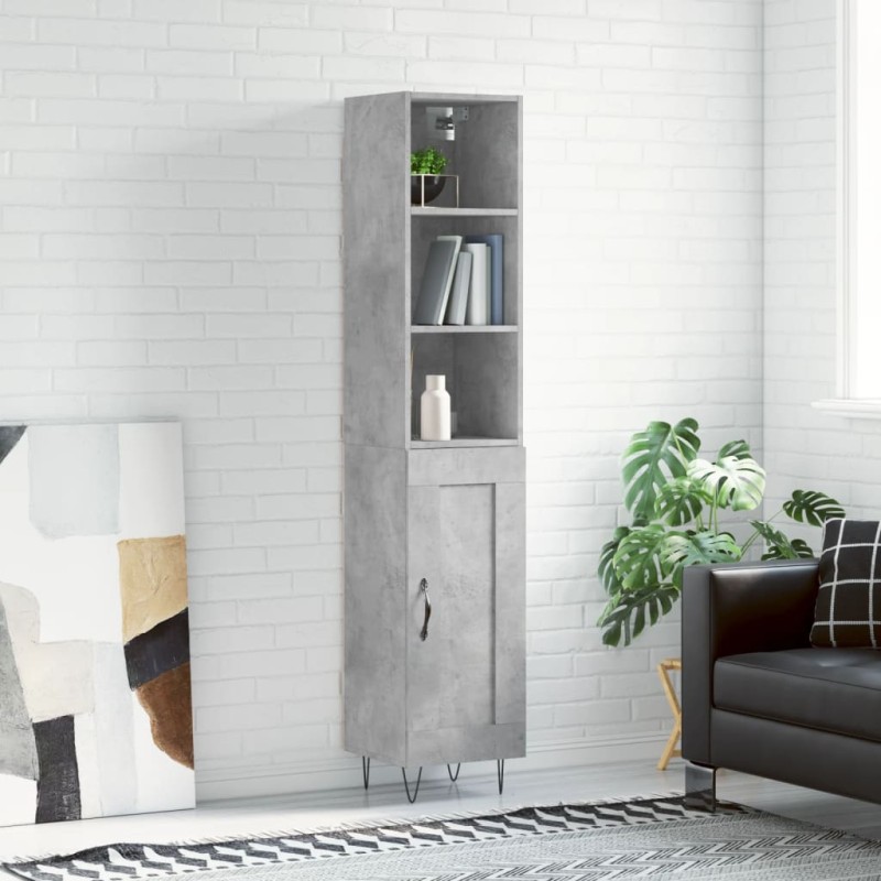 vidaXL Highboard Betongrau 34,5x34x180 cm Holzwerkstoff vidaXL Highboard Betongrau 34,5x34x180 cm Holzwerkstoff