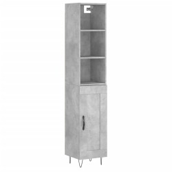 vidaXL Highboard Betongrau 34,5x34x180 cm Holzwerkstoff