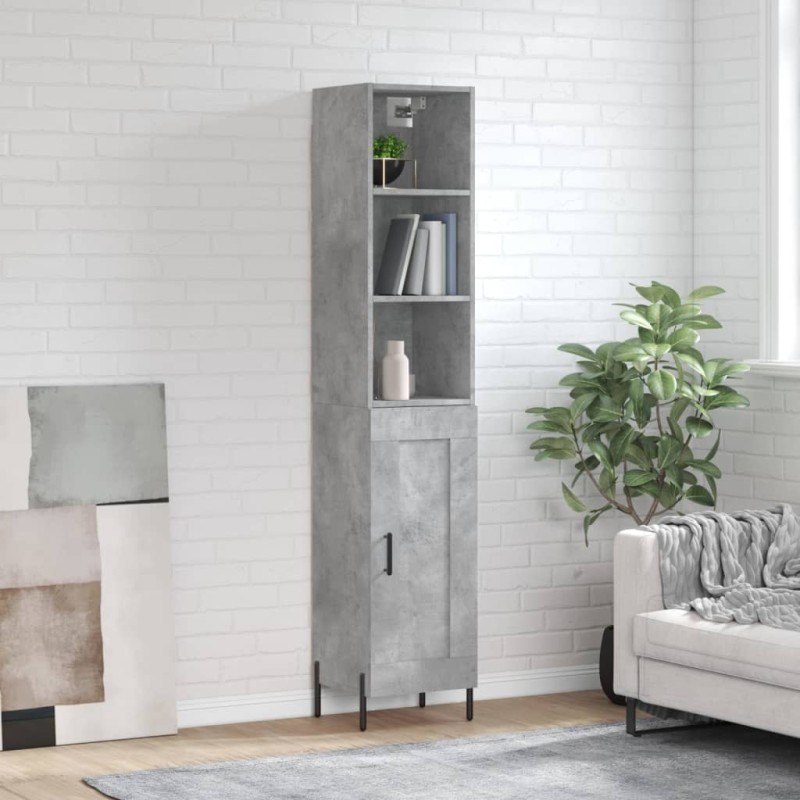 vidaXL Highboard Betongrau 34,5x34x180 cm Holzwerkstoff vidaXL Highboard Betongrau 34,5x34x180 cm Holzwerkstoff
