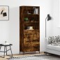 vidaXL Highboard Räuchereiche 69,5x34x180 cm Holzwerkstoff vidaXL Highboard Räuchereiche 69,5x34x180 cm Holzwerkstoff