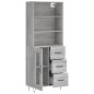 vidaXL Highboard Grau Sonoma 69,5x34x180 cm Holzwerkstoff vidaXL Highboard Grau Sonoma 69,5x34x180 cm Holzwerkstoff