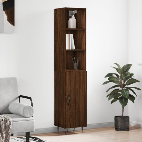 vidaXL Highboard Braun Eichen-Optik 34,5x34x180 cm Holzwerkstoff