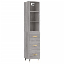 vidaXL Highboard Grau Sonoma 34,5x34x180 cm Holzwerkstoff