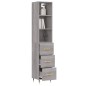 vidaXL Highboard Grau Sonoma 34,5x34x180 cm Holzwerkstoff vidaXL Highboard Grau Sonoma 34,5x34x180 cm Holzwerkstoff