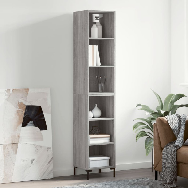 vidaXL Highboard Grau Sonoma 34,5x32,5x180 cm Holzwerkstoff vidaXL Highboard Grau Sonoma 34,5x32,5x180 cm Holzwerkstoff