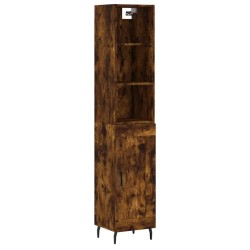 vidaXL Highboard Räuchereiche 34,5x34x180 cm Holzwerkstoff