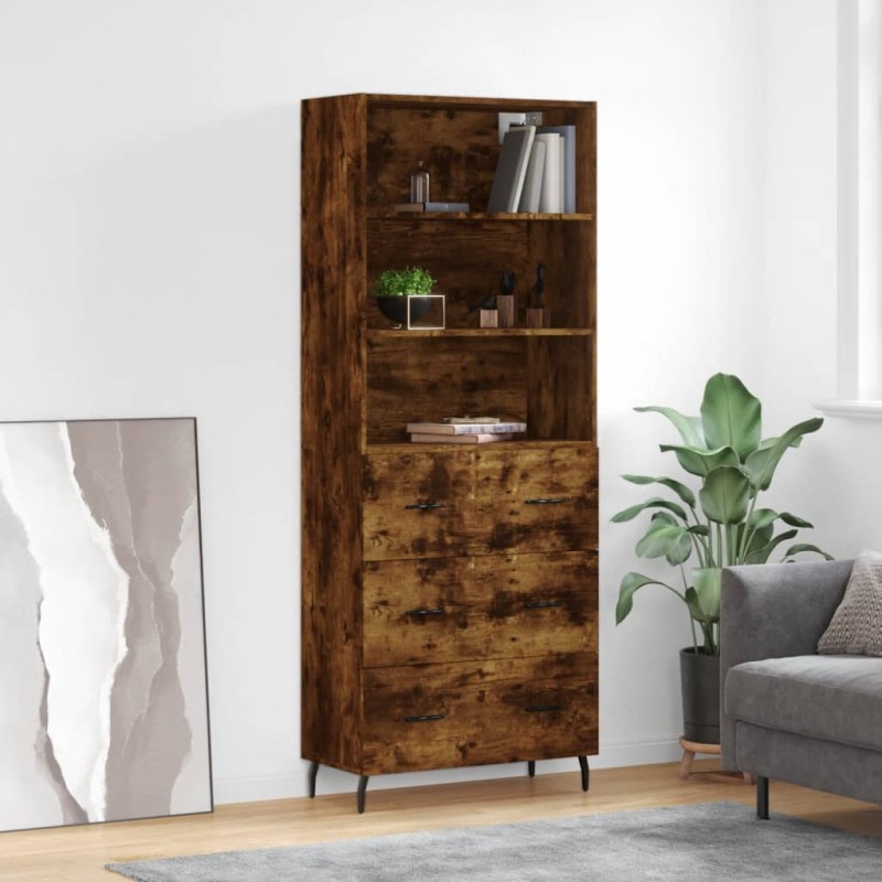 vidaXL Highboard Räuchereiche 69,5x34x180 cm Holzwerkstoff vidaXL Highboard Räuchereiche 69,5x34x180 cm Holzwerkstoff