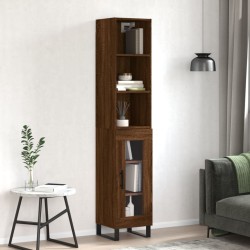 vidaXL Highboard Braun Eichen-Optik 34,5x34x180 cm Holzwerkstoff