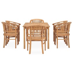 vidaXL 7-tlg. Garten-Essgruppe Massivholz Teak 